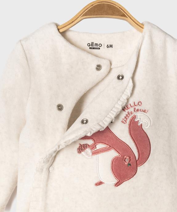 Pyjama en velours ouverture devant avec motif bébé vue2 - GEMO 4G BEBE - GEMO