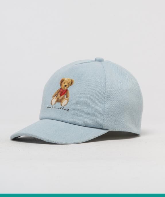 Casquette en toile denim avec motif ourson fille - LuluCastagnette vue1 - LULU CASTAGNETT - GEMO