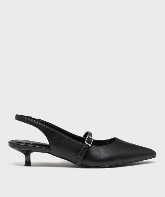 Escarpins kitten heels à bout pointu et talon ouvert femme vue1 - FOLLOW ME - GEMO