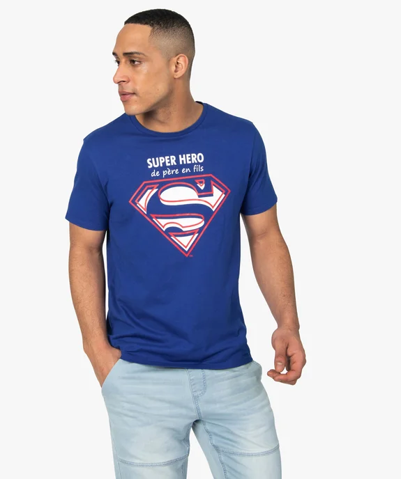 Tee-shirt homme avec motif et inscription - Superman vue1 - SUPERMAN - GEMO
