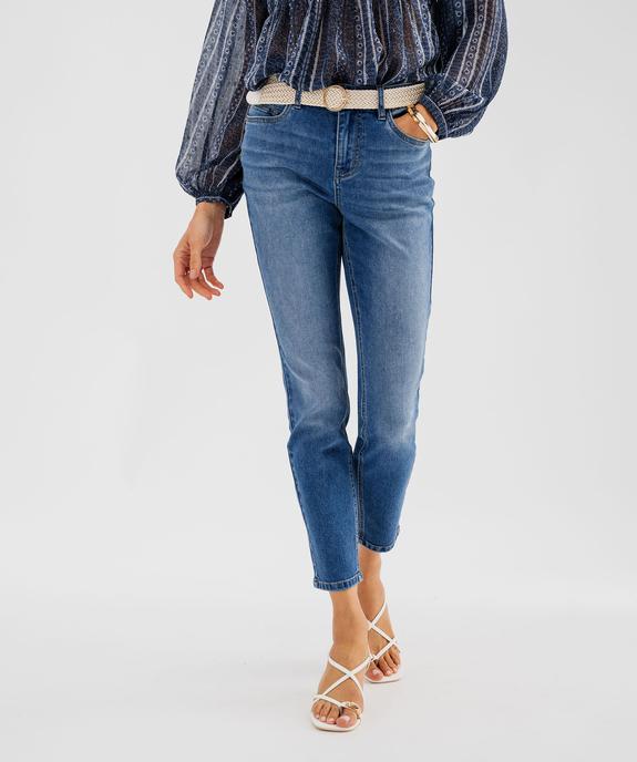 Jean Slim longueur 7/8ème avec ceinture femme vue5 - GEMO(FEMME PAP) - GEMO