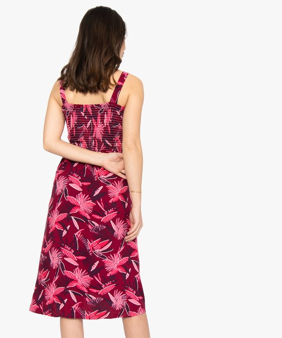 Robe de maternité à bretelles et buste smocké vue3 - GEMO (MATER) - GEMO