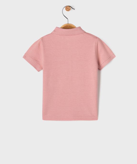 Polo manches courtes en maille piquée à motif bébé garçon vue3 - GEMO 4G BEBE - GEMO