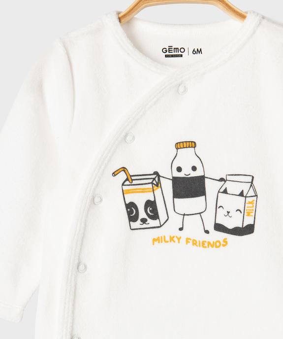 Pyjama en velours 2 pièces motif bébé vue2 - GEMO 4G BEBE - GEMO