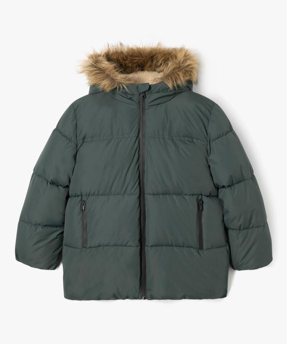 Blouson à capuche doublé fourrure imitation garçon - GEMO 4G GARCON Blouson à capuche doublé fourrure imitation garçon vue1 - GEMO 4G GARCON - GEMO
