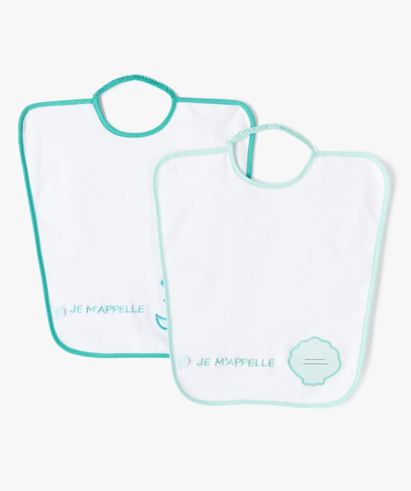 Bavoirs en éponge grand format à col élastiqué spécial Maternelle  (lot de 2) vue1 - BABY CALIN - GEMO