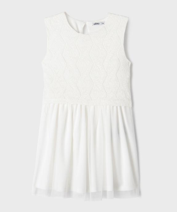 Robe de cérémonie en dentelle et tulle fille vue1 - GEMO (ENFANT) - GEMO