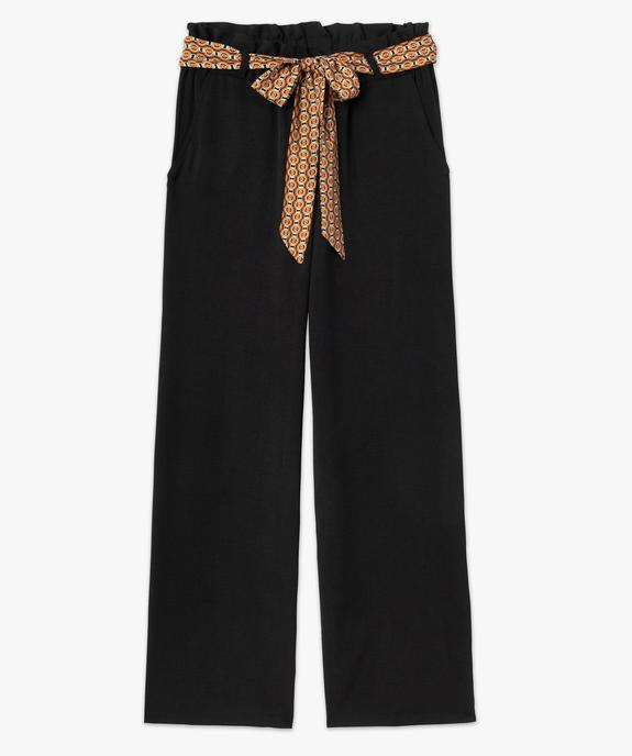 Pantalon en maille fluide avec ceinture imprimée femme vue4 - GEMO(FEMME PAP) - GEMO