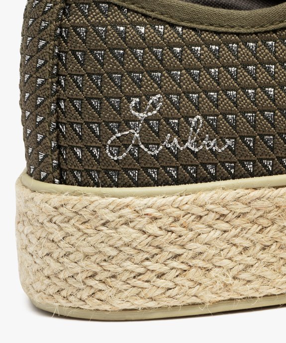 Baskets en toile brillante à semelle plateforme en corde femme - LuluCastagnette vue7 - LULU CASTAGNETT - GEMO