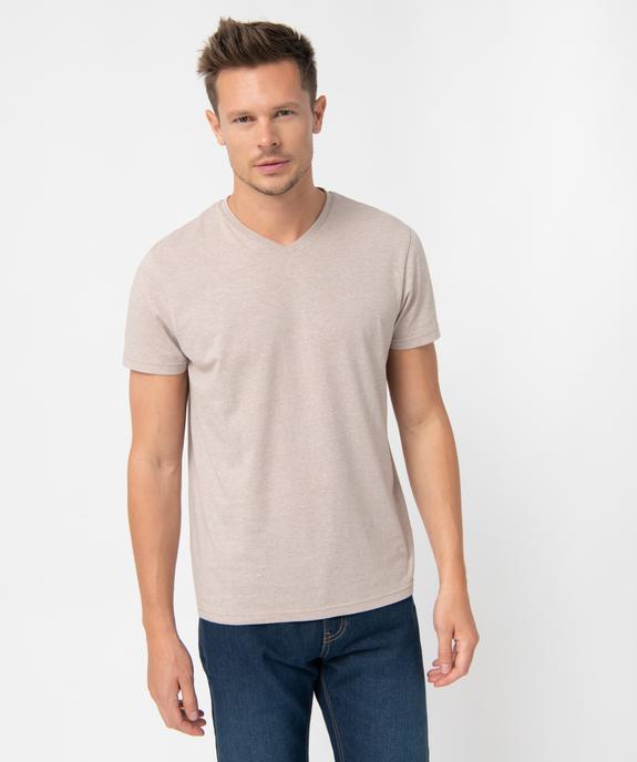 Tee-shirt à manches courtes et col V homme vue2 - GEMO 4G HOMME - GEMO
