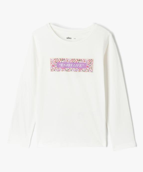 Tee-shirt fille à manches longues avec motif sur le buste vue1 - GEMO (ENFANT) - GEMO
