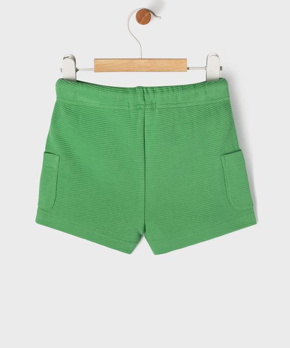 Short en maille côtelée avec taille ajustable bébé garçon vue3 - GEMO 4G BEBE - GEMO