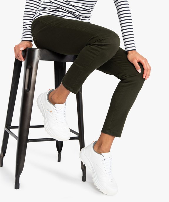 Pantalon femme jegging coloré à taille élastique vue1 - FOLLOW ME - GEMO