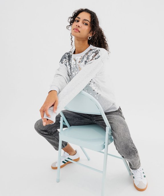 Sweat à sequins brodés femme vue4 - GEMO(FEMME PAP) - GEMO