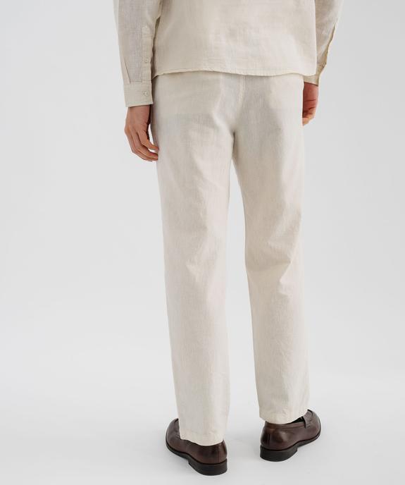 Pantalon en lin et coton coupe Regular homme vue3 - GEMO 4G HOMME - GEMO