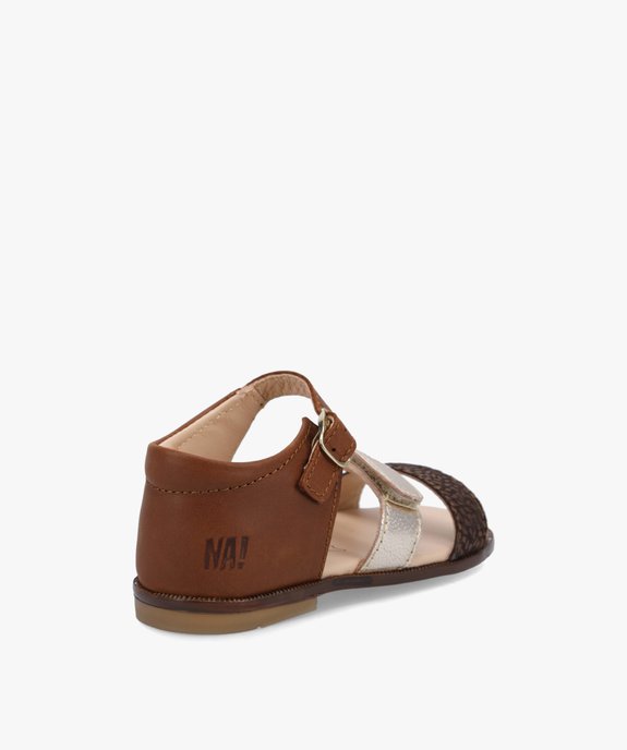 Sandales bébé fille à scratch dessus cuir métallisé – NA! vue4 - NA! - GEMO