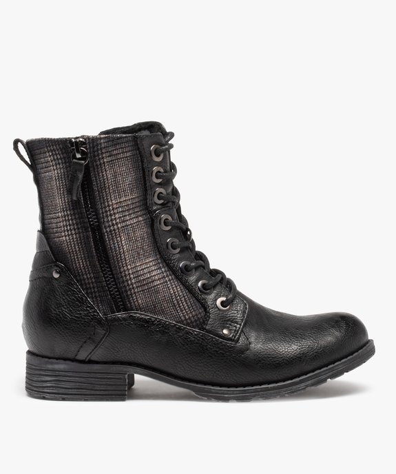 Bottillons femme bimatières à lacets et talon plat vue1 - GEMO (CASUAL) - GEMO