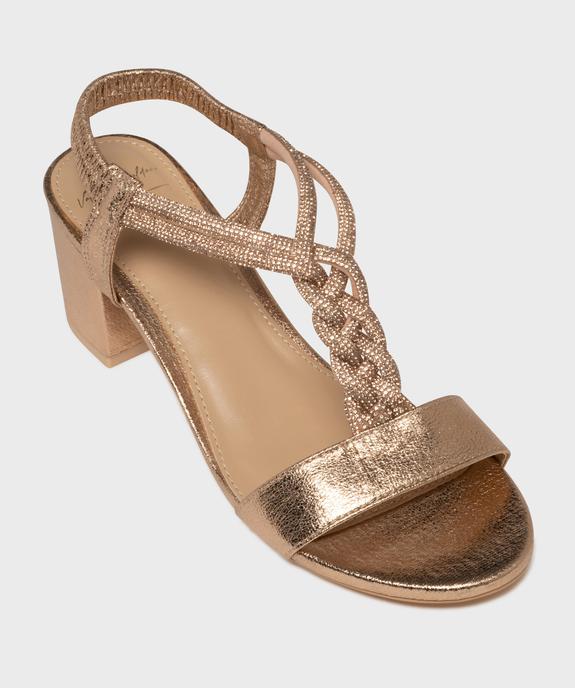 Sandales à talon large et bride bijou en strass femme vue5 - VALENTINA BALDA - GEMO