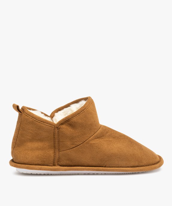 Chaussons femme boots en suédine unie et doublure douce vue1 - GEMO(HOMWR FEM) - GEMO