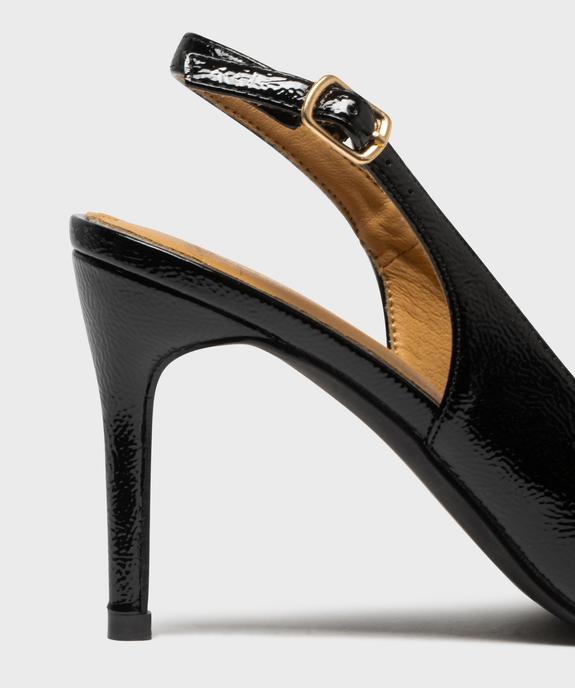 Escarpins sling-back vernis à bout pointu et talon aiguille femme - Valentina Baldano vue6 - VALENTINA BALDA - GEMO