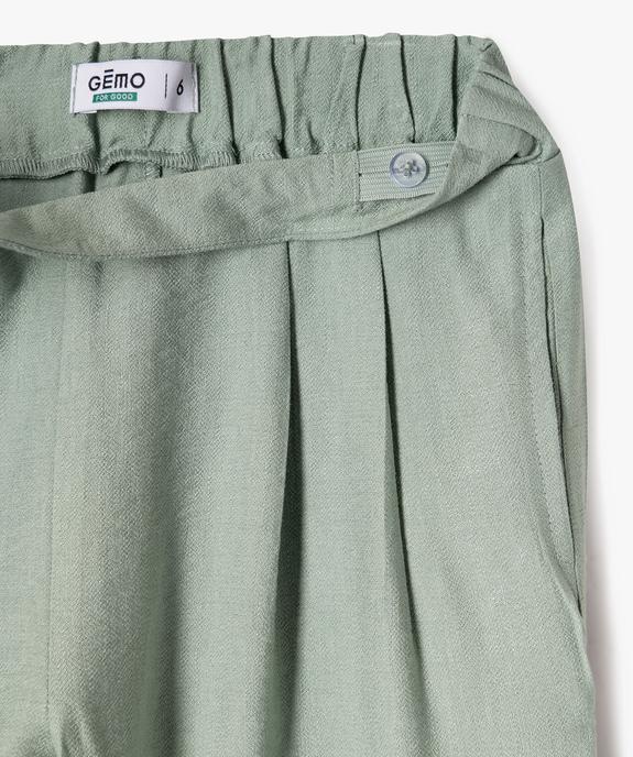 Pantalon fluide coupe large avec taille élastique fille vue6 - GEMO 4G FILLE - GEMO
