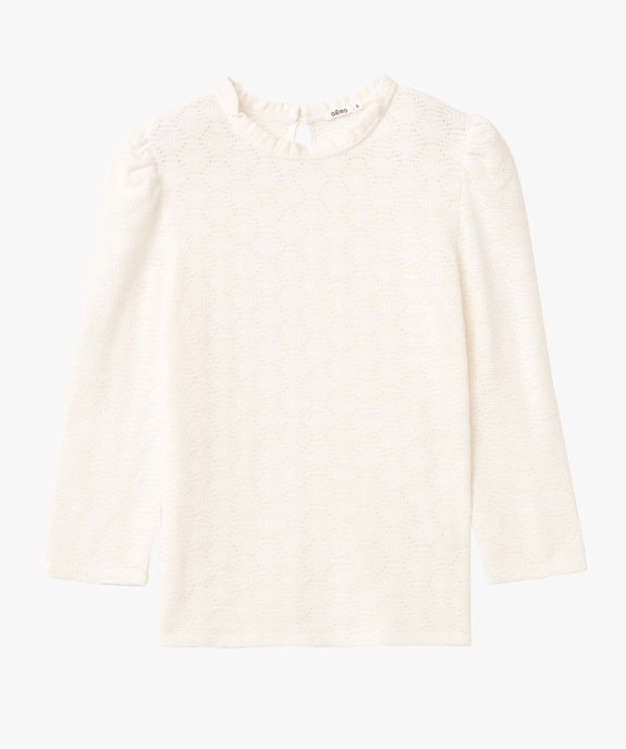 Tee-shirt femme à manches longues en maille texturée vue4 - GEMO(FEMME PAP) - GEMO