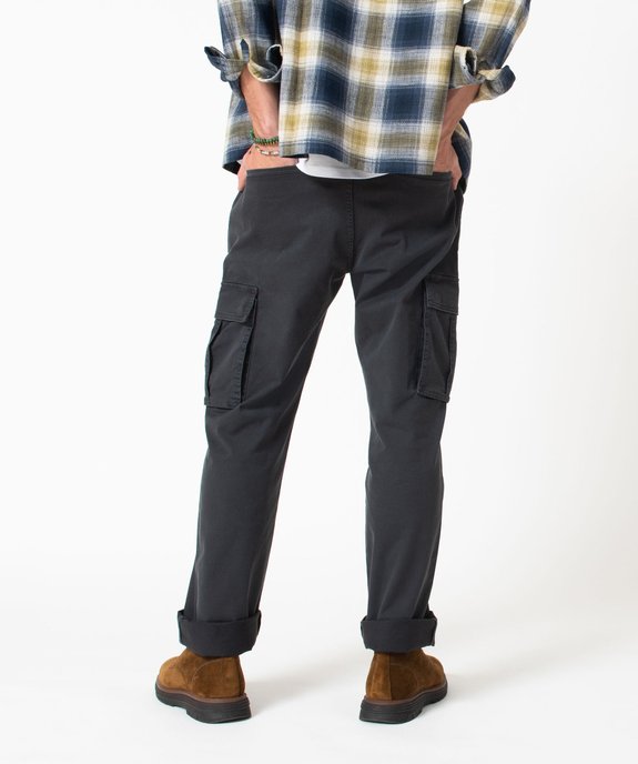 Pantalon cargo en coton stretch homme vue3 - GEMO 4G HOMME - GEMO