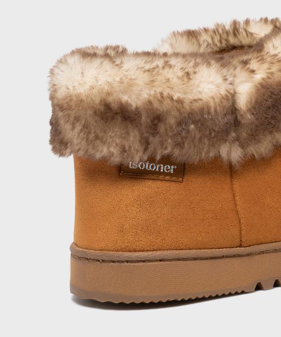 Chaussons boots en suédine avec col fourré femme - Isotoner - ISOTONER Chaussons boots en suédine avec col fourré femme - Isotoner vue6 - ISOTONER - GEMO