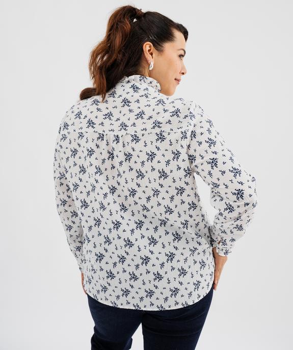 Chemise manches longues en tissu texturé et fleuri femme grande taille vue3 - GEMO (G TAILLE) - GEMO