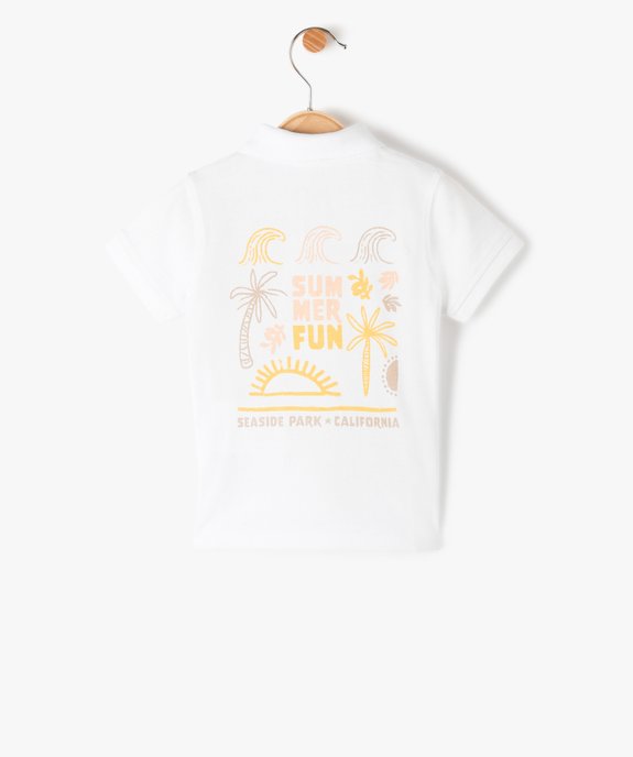 Polo bébé garçon en maille piquée avec petit motif poitrine vue3 - GEMO(BEBE DEBT) - GEMO