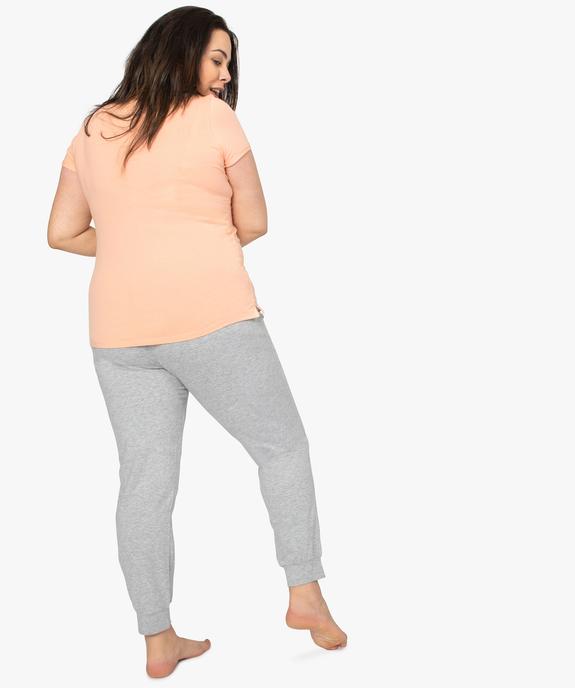 Pyjama femme grande taille avec message humoristique vue3 - GEMO(HOMWR FEM) - GEMO
