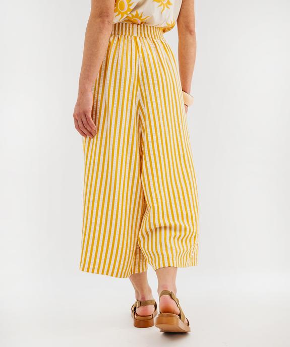 Pantacourt ample à rayures avec taille élastique femme vue3 - GEMO(FEMME PAP) - GEMO