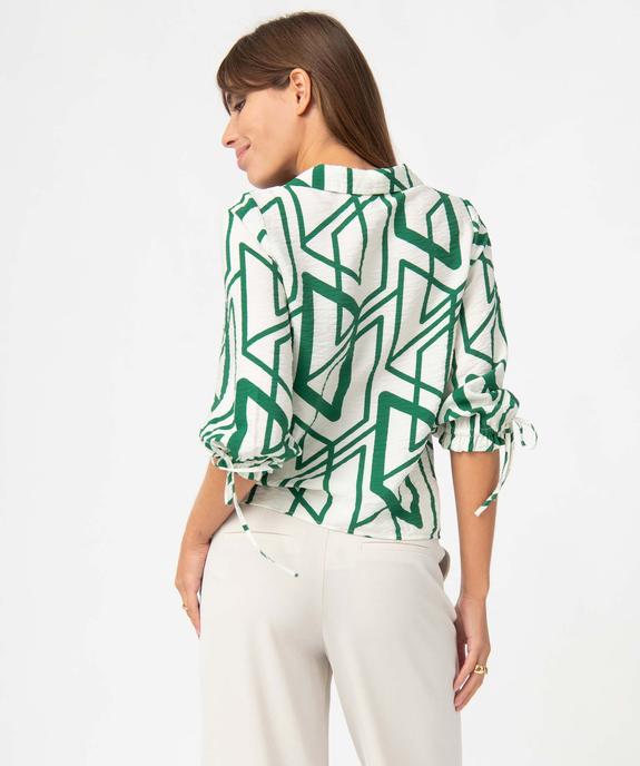 Chemise femme en matière texturée et imprimée avec manches 3/4 fantaisie vue3 - GEMO(FEMME PAP) - GEMO