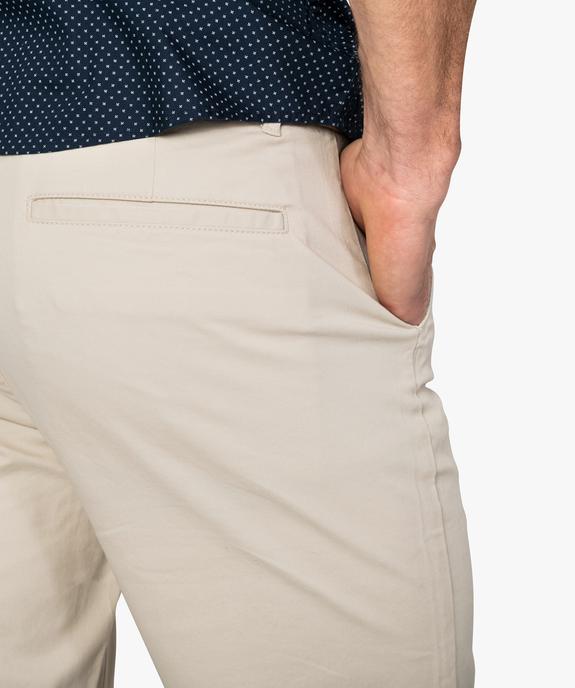 Bermuda homme en toile extensible 5 poches coupe chino vue2 - GEMO (HOMME) - GEMO