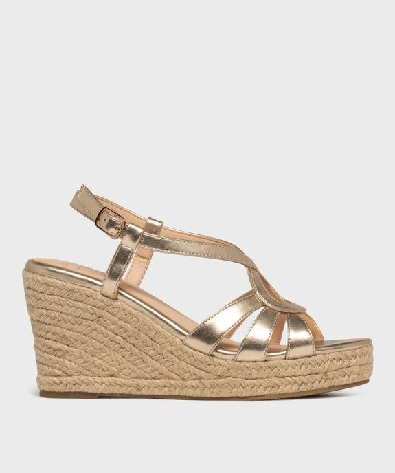 Sandales à talon compensé en corde et tige brillante femme - Follow Me vue1 - VALENTINA BALDA - GEMO