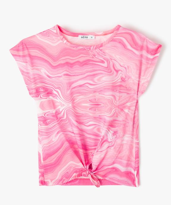 Tee-shirt fille large et noué dans le bas à manches très courtes et  vue1 - GEMO (ENFANT) - GEMO
