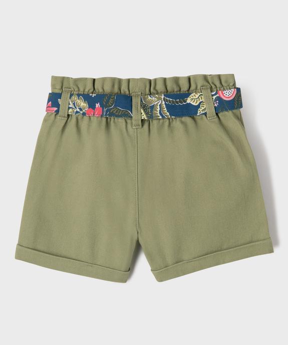 Short ample à taille paper bag et ceinture à nouer fille vue5 - GEMO 4G FILLE - GEMO