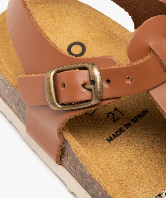 Sandales bébé fille à brides métallisées dessus cuir vue6 - GEMO(BEBE DEBT) - GEMO