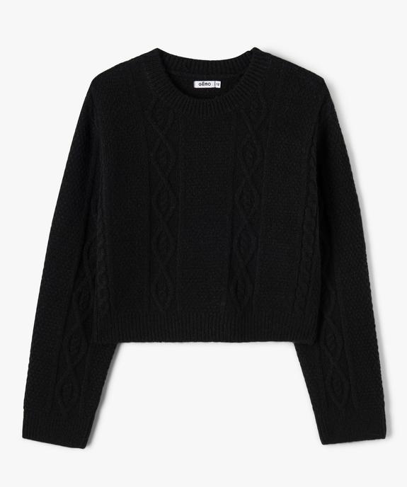 Pull court en maille torsadée fille vue2 - GEMO (JUNIOR) - GEMO