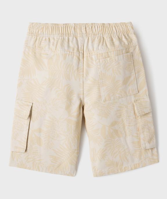 Bermuda cargo en toile de coton imprimé jungle garçon vue4 - GEMO (JUNIOR) - GEMO