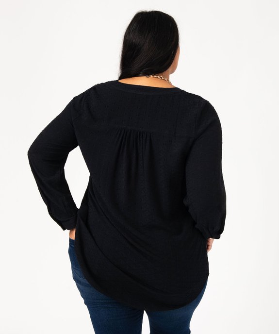 Chemise à manches longues texturée femme grande taille vue3 - GEMO 4G GT - GEMO