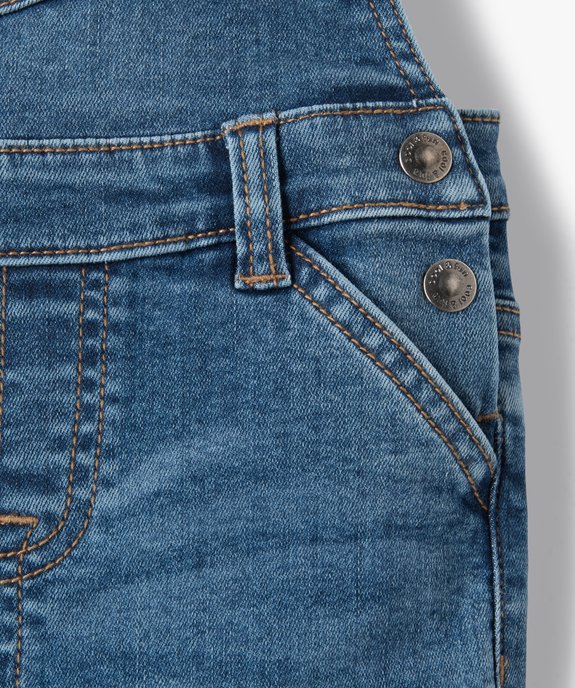 Salopette bébé garçon en denim stretch vue3 - GEMO(BEBE DEBT) - GEMO