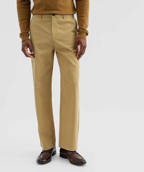 Pantalon chino coupe loose en coton stretch homme vue1 - GEMO 4G HOMME - GEMO
