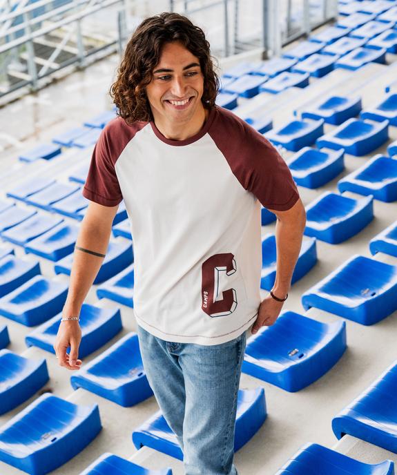 Tee-shirt manches courtes raglan contrastantes homme - Camps United vue6 - CAMPS GEMO FOR GOOD - GEMO