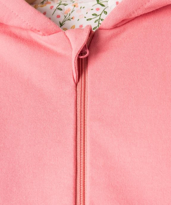 Sweat zippé à capuche réversible bébé fille vue3 - GEMO 4G BEBE - GEMO