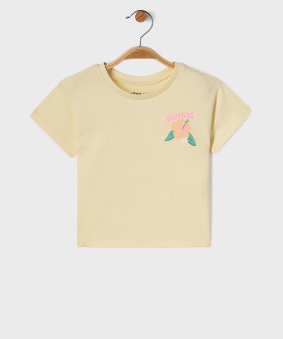 Tee-shirt manches courtes avec imprimé poitrine et dos bébé fille vue1 - GEMO 4G BEBE - GEMO