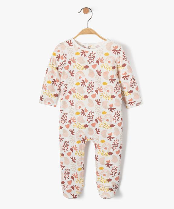 Pyjama bébé fille à motifs fleuris et arc-en-ciel vue1 - GEMO(BB COUCHE) - GEMO