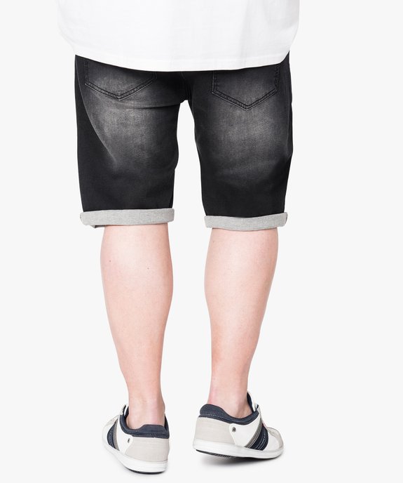 Bermuda en denim à ourlets vue3 - GEMO (G TAILLE) - GEMO