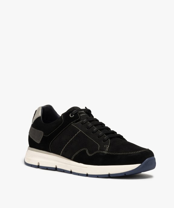 Baskets homme à lacets dessus cuir uni - Tanéo vue2 - TANEO - GEMO