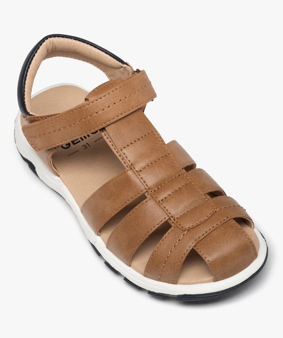 Sandales sport garçon à brides unies fermeture scratch vue5 - GEMO (ENFANT) - GEMO